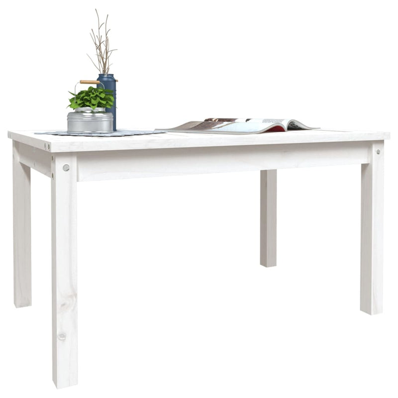 vidaXL fehér tömör fenyőfa kerti asztal 82,5x50,5x45 cm
