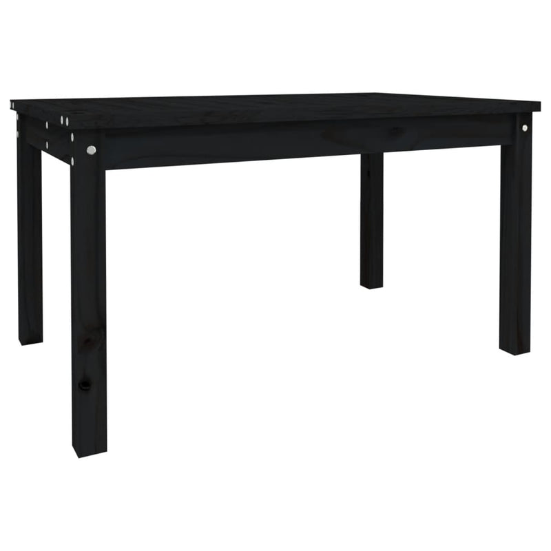 vidaXL fekete tömör fenyőfa kerti asztal 82,5 x 50,5 x 45 cm
