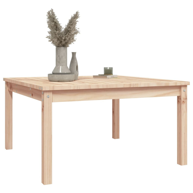 vidaXL tömör fenyőfa kerti asztal 82,5x82,5x45 cm