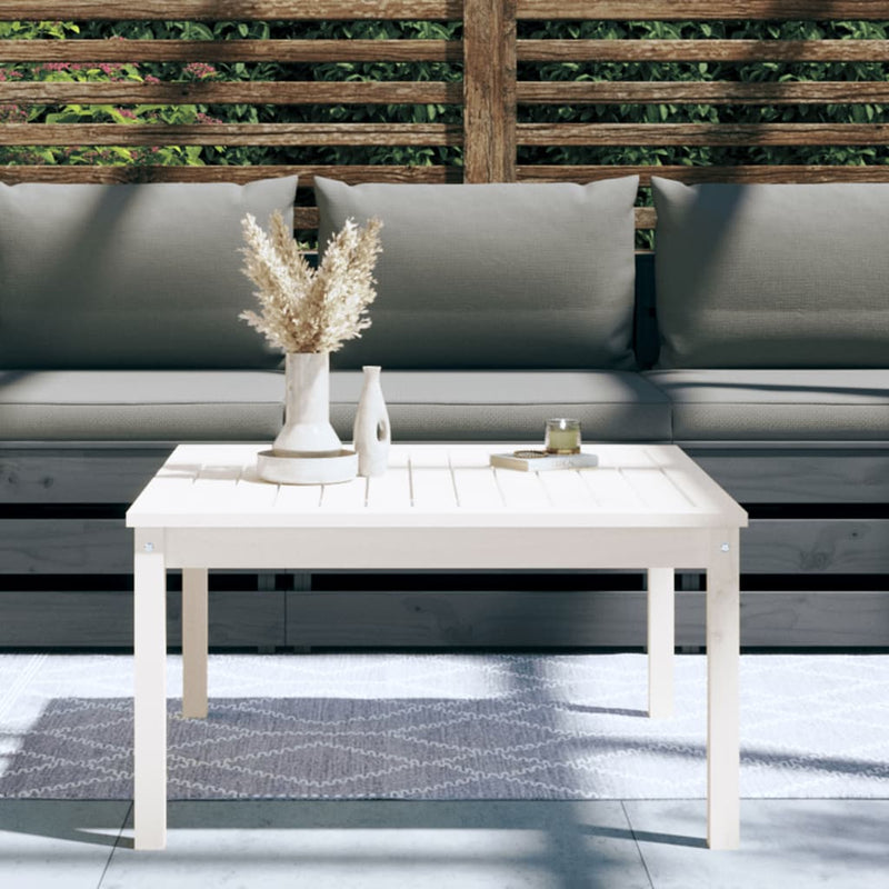 vidaXL fehér tömör fenyőfa kerti asztal 82,5x82,5x45 cm