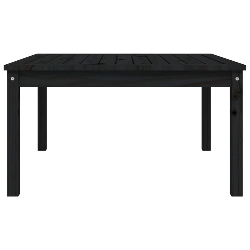 vidaXL fekete tömör fenyőfa kerti asztal 82,5 x 82,5 x 45 cm