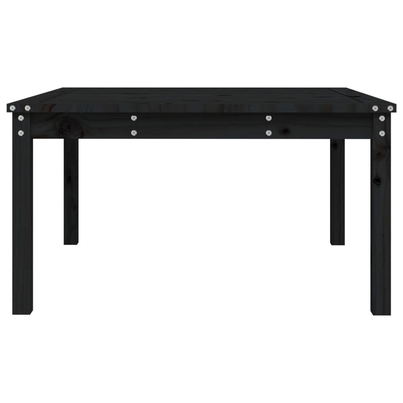 vidaXL fekete tömör fenyőfa kerti asztal 82,5 x 82,5 x 45 cm
