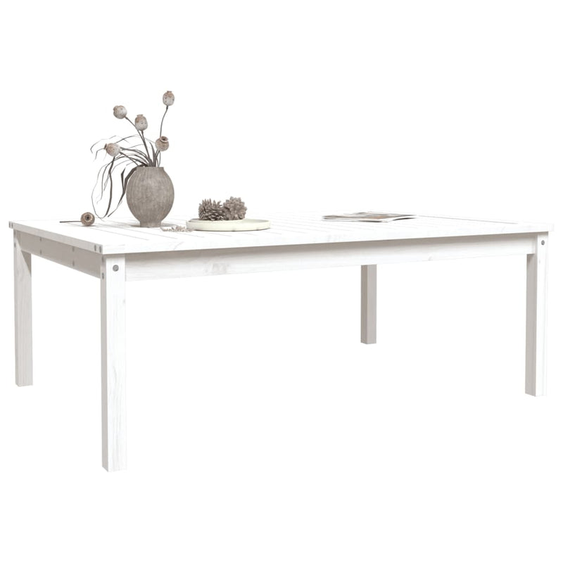 vidaXL fehér tömör fenyőfa kerti asztal 121x82,5x45 cm