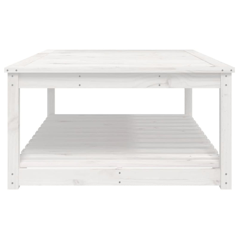 vidaXL fehér tömör fenyőfa kerti asztal 121x82,5x45 cm