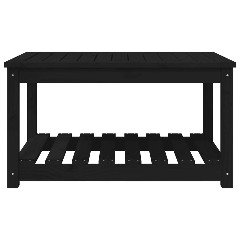 vidaXL fekete tömör fenyőfa kerti asztal 82,5 x 50,5 x 45 cm