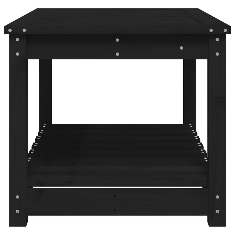 vidaXL fekete tömör fenyőfa kerti asztal 82,5 x 50,5 x 45 cm