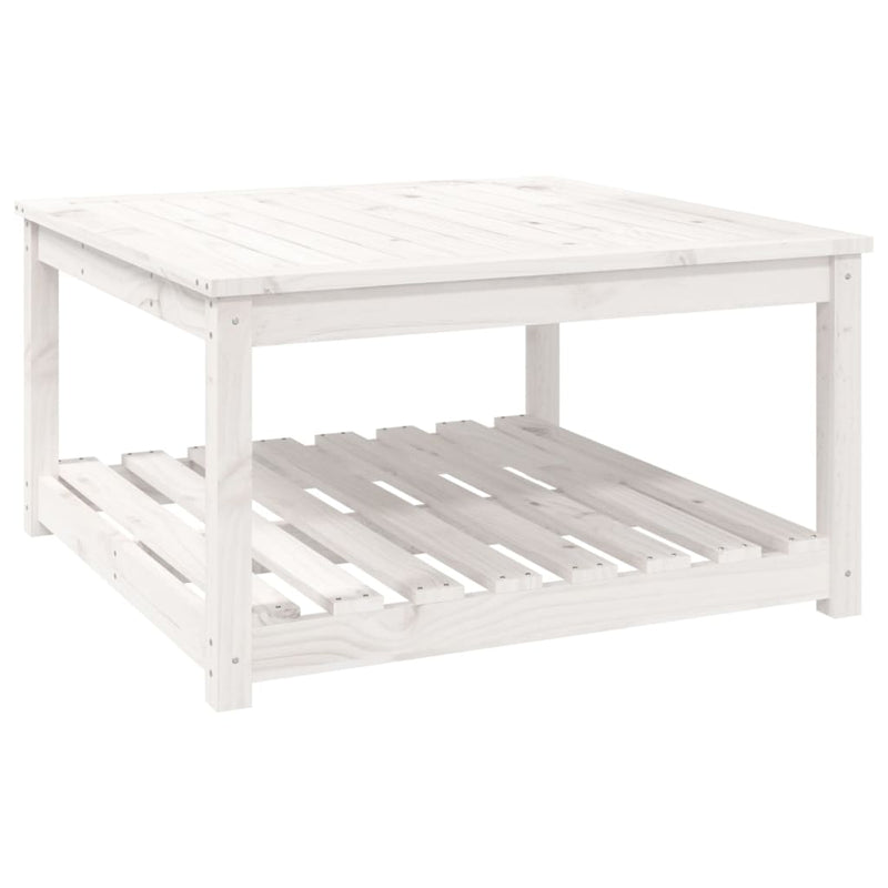 vidaXL fehér tömör fenyőfa kerti asztal 82,5x82,5x45 cm