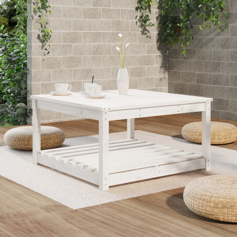 vidaXL fehér tömör fenyőfa kerti asztal 82,5x82,5x45 cm