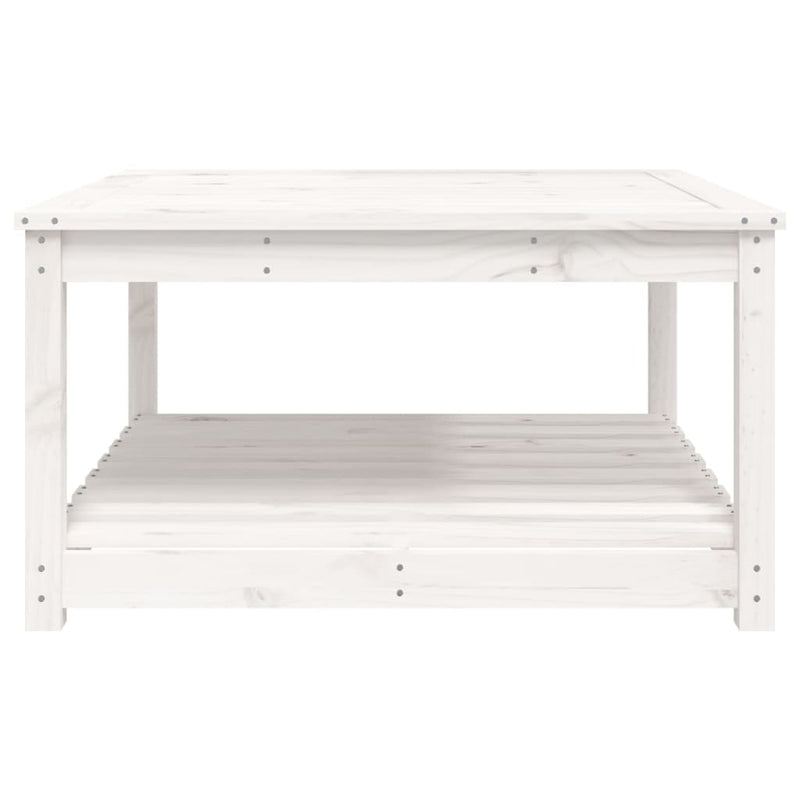 vidaXL fehér tömör fenyőfa kerti asztal 82,5x82,5x45 cm