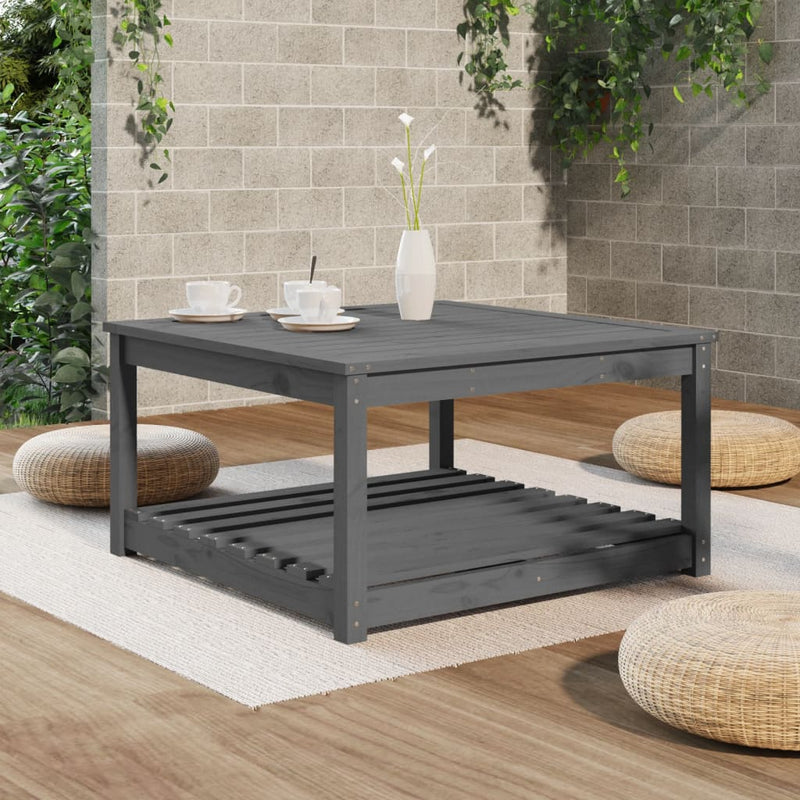 vidaXL szürke tömör fenyőfa kerti asztal 82,5x82,5x45 cm
