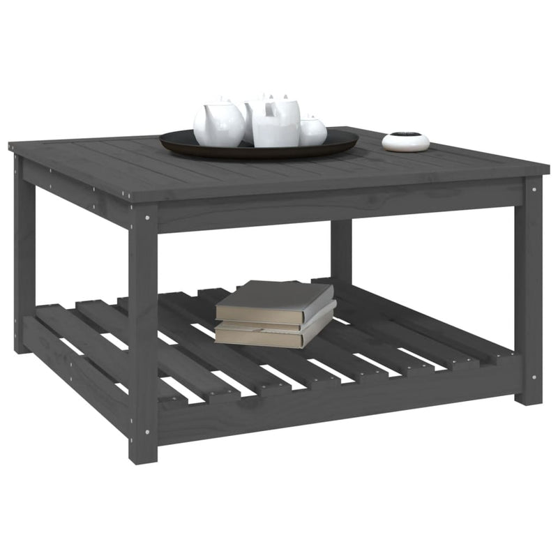 vidaXL szürke tömör fenyőfa kerti asztal 82,5x82,5x45 cm