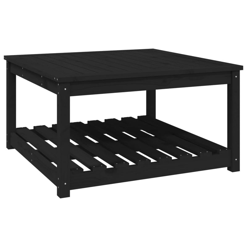 vidaXL fekete tömör fenyőfa kerti asztal 82,5 x 82,5 x 45 cm