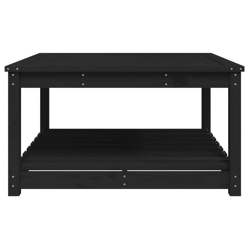 vidaXL fekete tömör fenyőfa kerti asztal 82,5 x 82,5 x 45 cm
