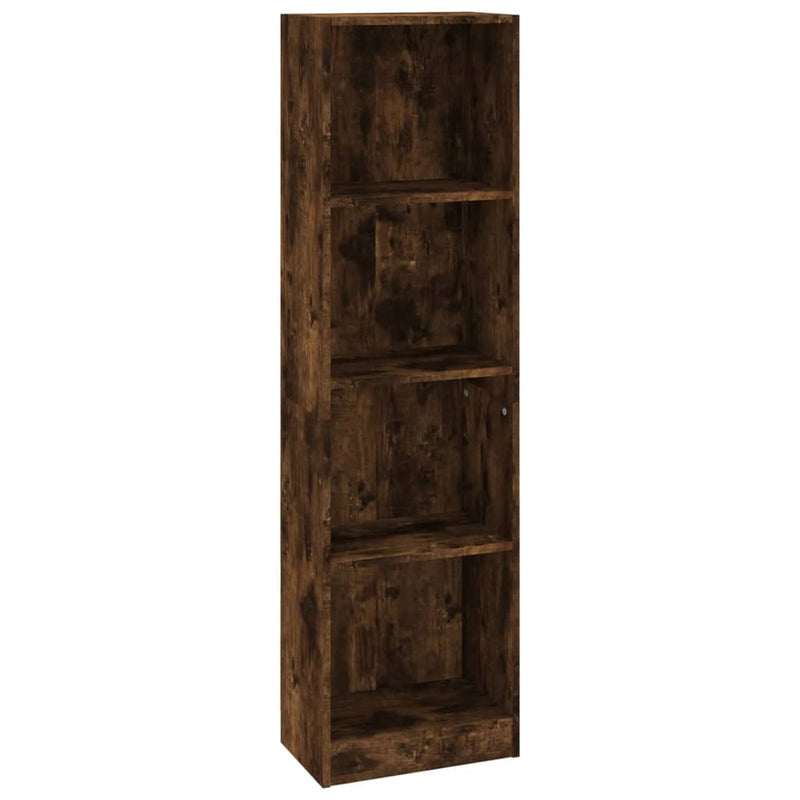vidaXL 4 szintes füstös tölgy színű fa könyvszekrény 40 x 24 x 143 cm