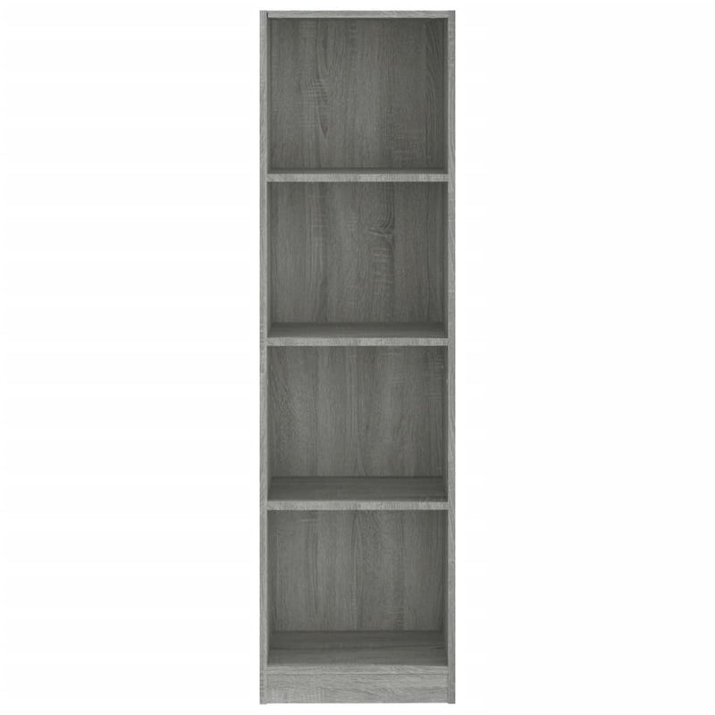 vidaXL 4 szintes szürke sonoma szerelt fa könyvszekrény 40x24x143 cm