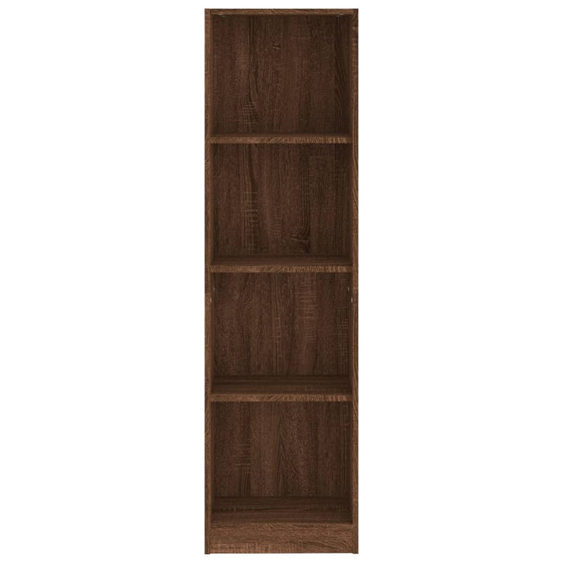 vidaXL 4 szintes barna tölgyszínű fa könyvszekrény 40 x 24 x 143 cm