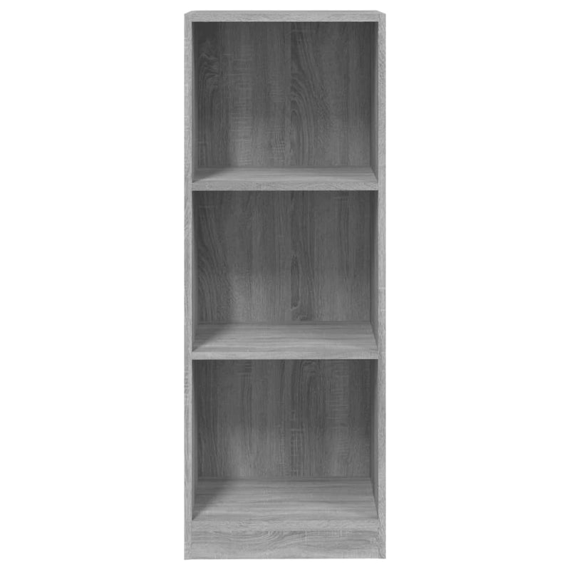 vidaXL 3 szintes szürke sonoma szerelt fa könyvszekrény 40x24x109 cm