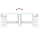 vidaXL fehér szerelt fa íróasztal fiókokkal 102 x 50 x 76 cm