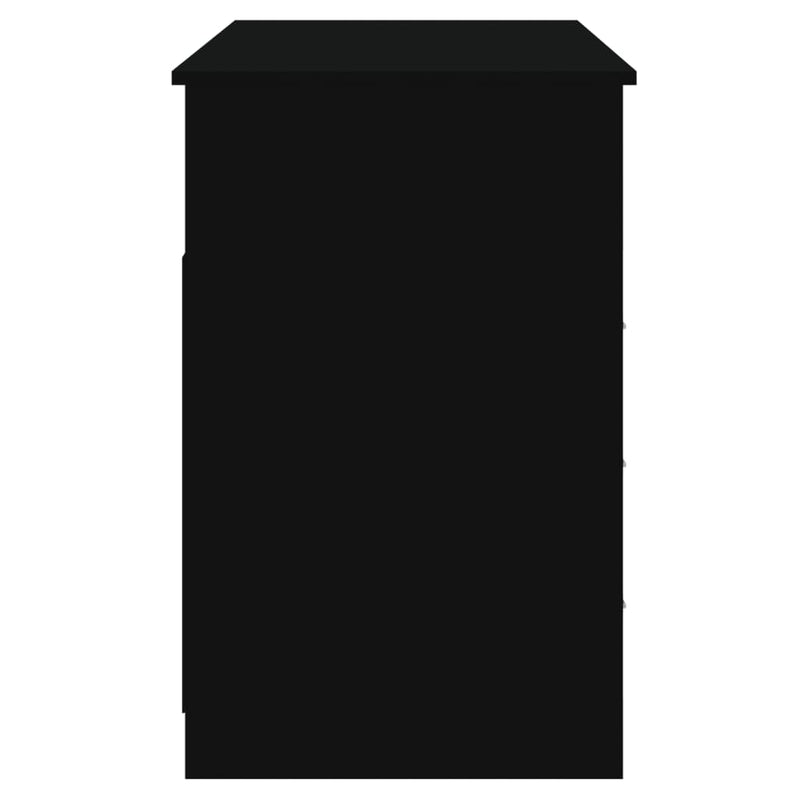 vidaXL fekete szerelt fa íróasztal fiókokkal 102 x 50 x 76 cm
