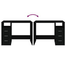 vidaXL fekete szerelt fa íróasztal fiókokkal 102 x 50 x 76 cm