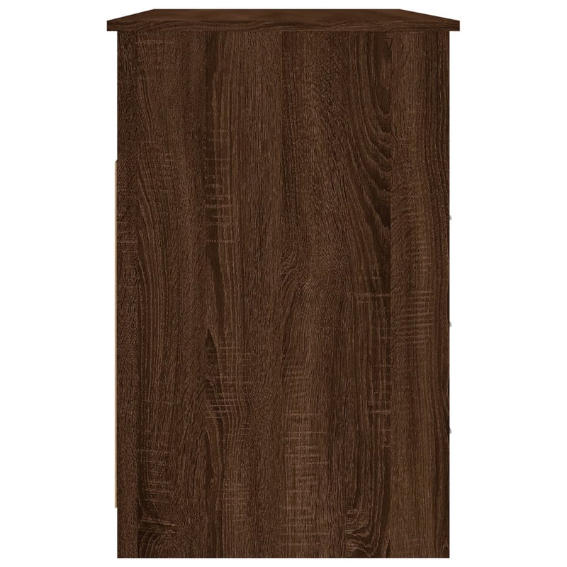 vidaXL barna tölgy színű szerelt fa íróasztal fiókokkal 102x50x76 cm
