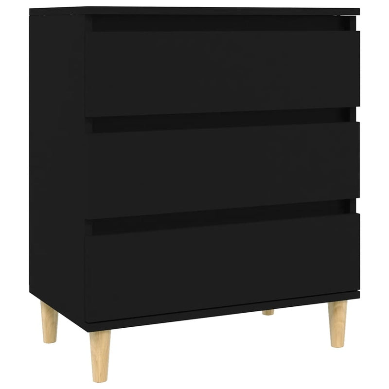 vidaXL fekete szerelt fa tálalószekrény 60 x 35 x70 cm