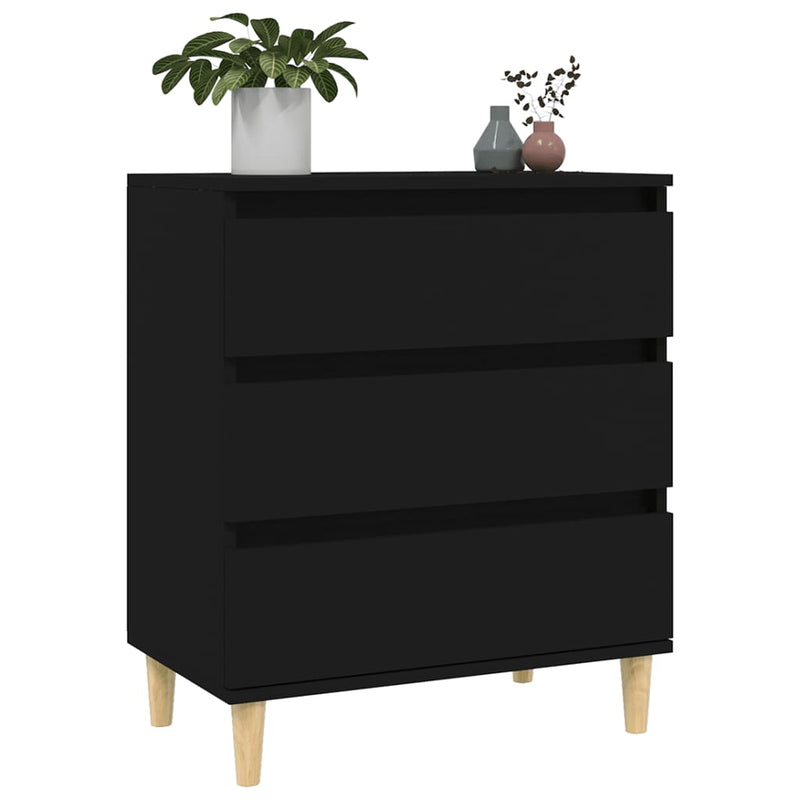 vidaXL fekete szerelt fa tálalószekrény 60 x 35 x70 cm