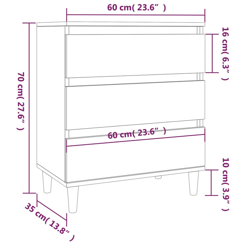vidaXL barna tölgy színű szerelt fa tálalószekrény 60 x 35 x 70 cm