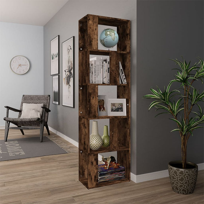 vidaXL füstös tölgy színű szerelt fa könyvszekrény 45 x 24 x 160 cm