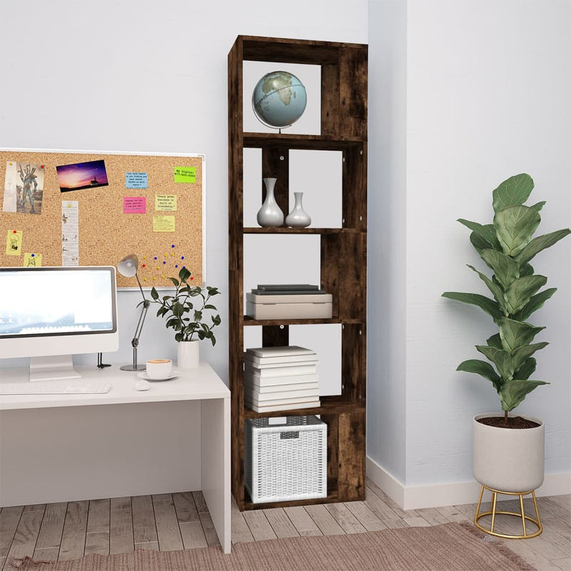 vidaXL füstös tölgy színű szerelt fa könyvszekrény 45 x 24 x 160 cm