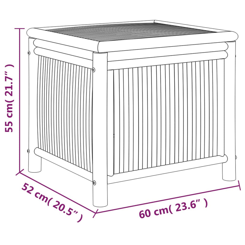 vidaXL bambusz kerti tárolóláda 60 x 52 x 55 cm