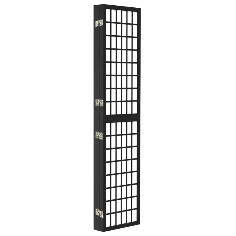 vidaXL 5 paneles fekete japán stílusú összecsukható paraván 200x170 cm