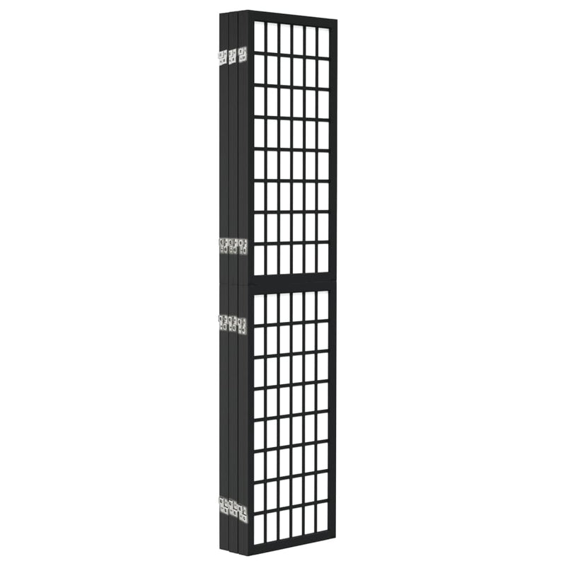 vidaXL 6 paneles fekete japán stílusú összecsukható paraván 240x170 cm
