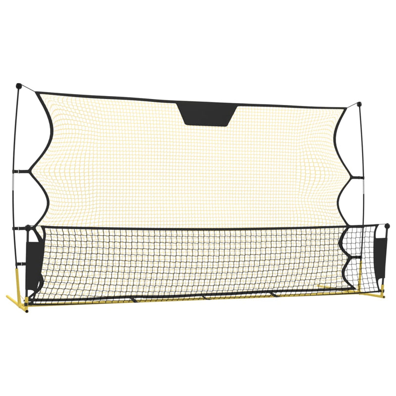 vidaXL fekete és sárga poliészter foci-visszapattanó háló 183x85x120cm