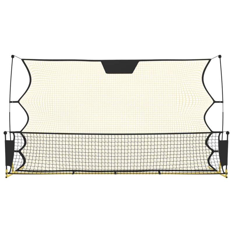 vidaXL fekete és sárga poliészter foci-visszapattanó háló 183x85x120cm