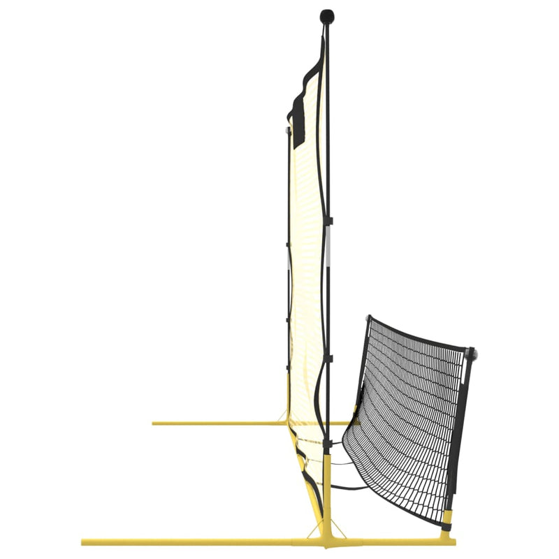 vidaXL fekete és sárga poliészter foci-visszapattanó háló 183x85x120cm