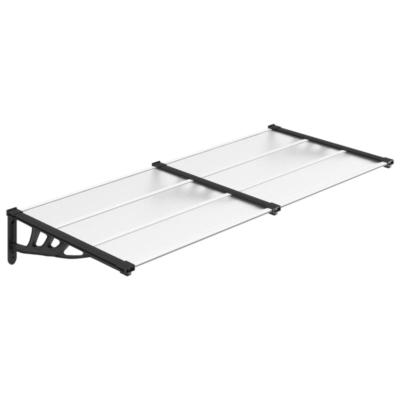 vidaXL fekete és átlátszó polikarbonát ajtóelőtető 199 x 90 cm
