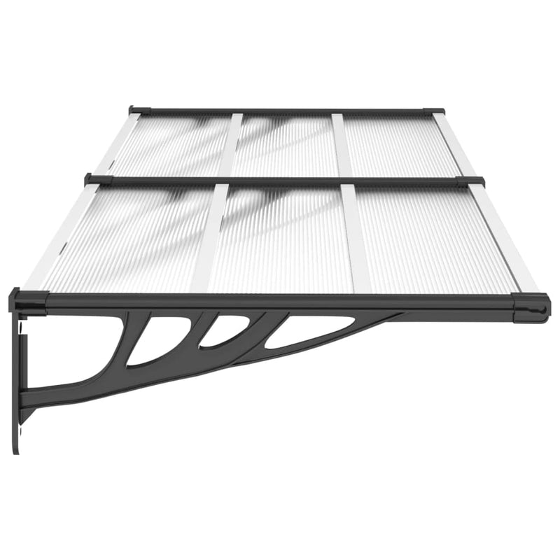 vidaXL fekete és átlátszó polikarbonát ajtóelőtető 199 x 90 cm