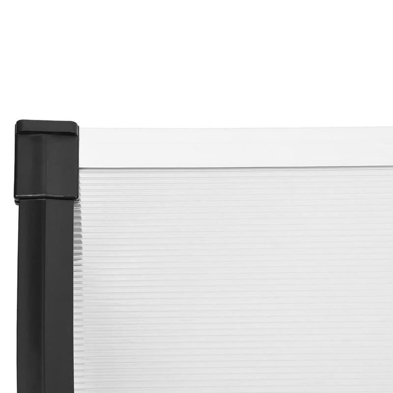 vidaXL fekete és átlátszó polikarbonát ajtóelőtető 199 x 90 cm