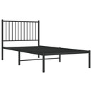 vidaXL fekete fém ágykeret fejtámlával 90 x 190 cm