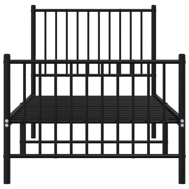 vidaXL fekete fém ágykeret fej- és lábtámlával 80 x 200 cm