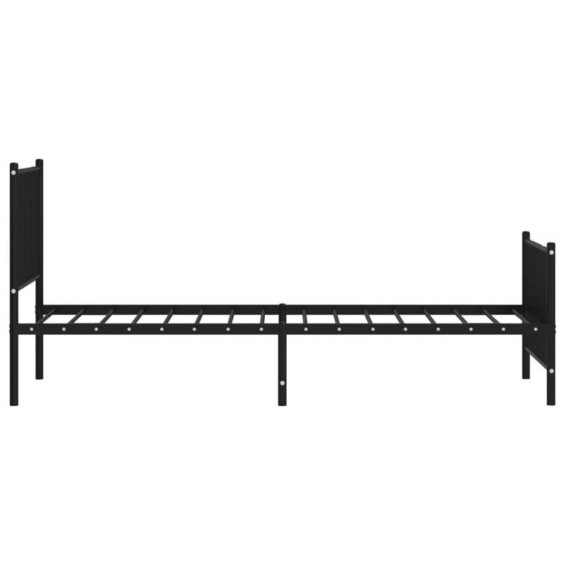 vidaXL fekete fém ágykeret fej- és lábtámlával 80 x 200 cm