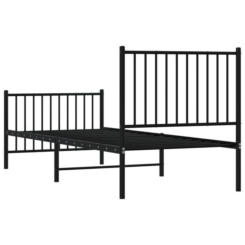 vidaXL fekete fém ágykeret fej- és lábtámlával 80 x 200 cm