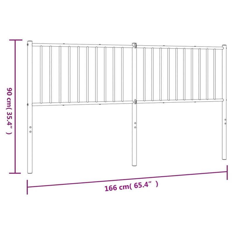 vidaXL fekete fém fejtámla 160 cm