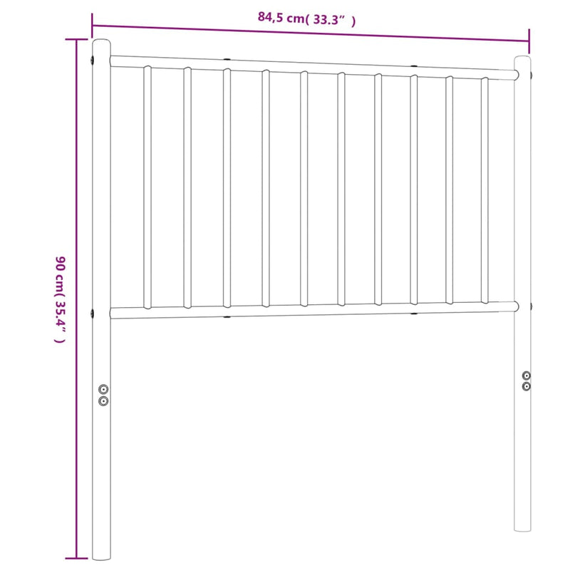 vidaXL fehér fém fejtámla 80 cm