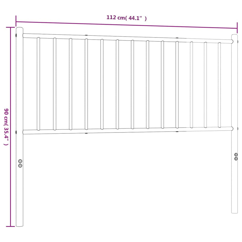 vidaXL fehér fém fejtámla 107 cm