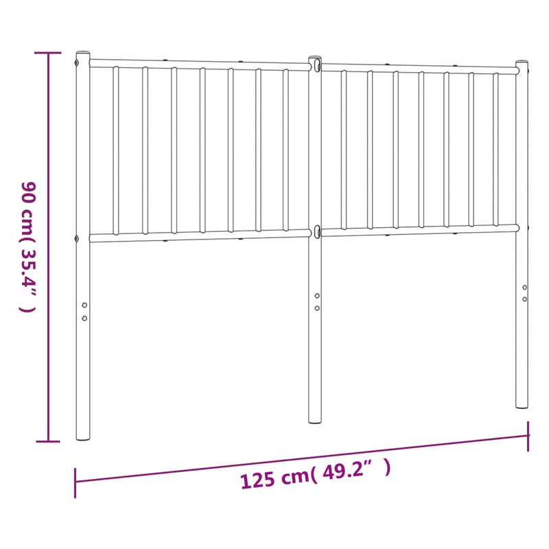 vidaXL fehér fém fejtámla 120 cm