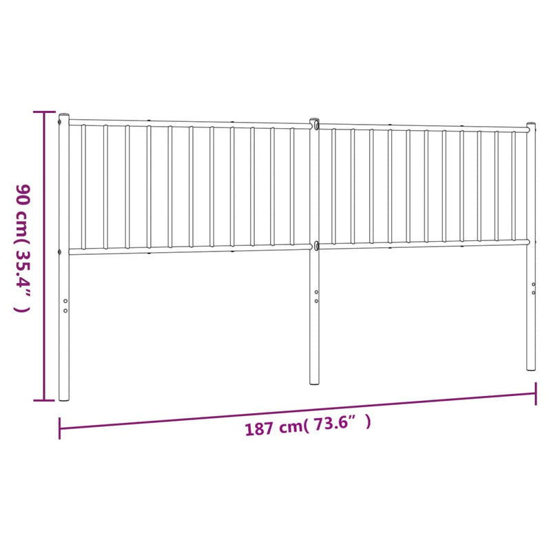 vidaXL fehér fém fejtámla 180 cm