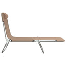 vidaXL 2 db tópszínű textilén és acél összecsukható napágy