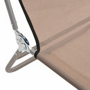 vidaXL 2 db tópszínű textilén és acél összecsukható napágy